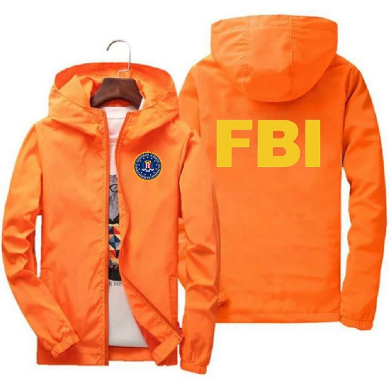 FBI Sunscreen Waterproof Casual Jackets spring Ultra Light Men's Summer Hooded Jacket Thin Windbreaker Packable Skin Coat