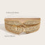 Elastic rubber waist seal with golden sequined rivets