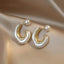 Simple Vintage Off-White Irregular Pearl C- Shaped Earrings Fashionable Minimalist Jewelry from Mainland China