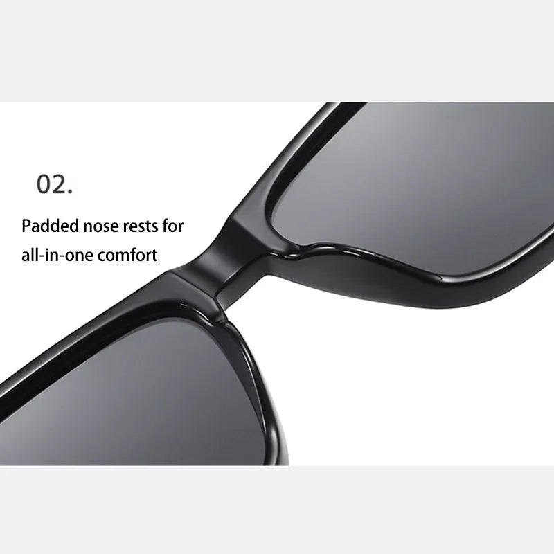 New Polarized Square Frame Sunglasses for Men's Glasses Set Fashion Classic Rice Nail Outdoor Uv400 Resistant Eyewear for Women