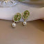 New Elegant Pearl Drop Earring Korean Classic Style Golden Rose Flower Dangle Earrings For Women Jewelry Valentine's Day present