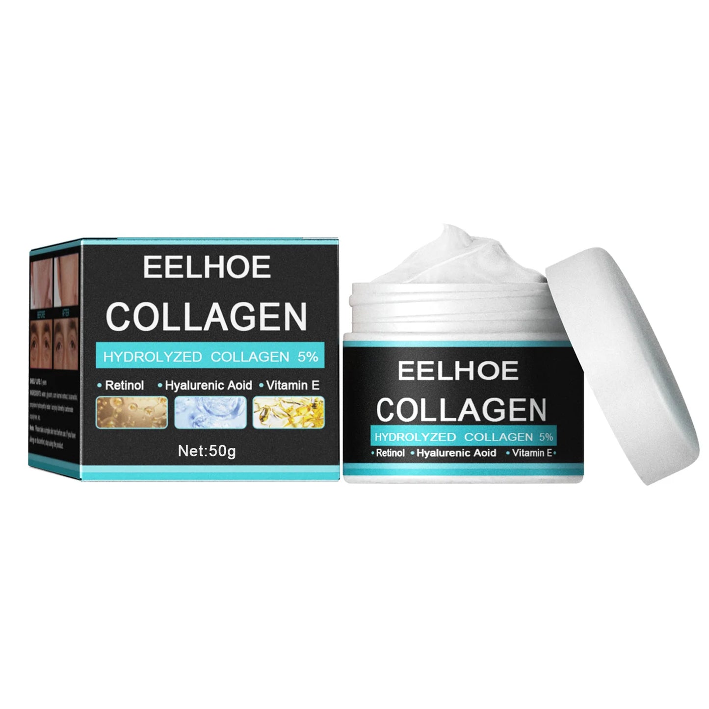 EELHOE Collagen Anti Aging Face Cream Hyaluronic Acid Remove Wrinkle Firming Lifting Whitening Moisturizing Men Facial Skin Care