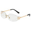 Rimless Oval Sunglasses Women UV400  Oversized Gradient Black Lenses Metal Frame Punk Decorative Glasses Men Goggles Female