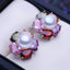 FENASY Natural Freshwater Pearl Earrings Wedding Engagement Bohemian Party Flower 925 Sterling Silver Stud Earrings