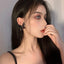 Exaggerated Black White Hollow Mesh Butterfly Stud Earrings For Women Party Jewelry Gift