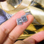 Fashion Wild Square White Zircon Crystal Earrings For Women Wedding Party Engagement Jewelry Gift Square Earring