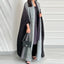 Wrinkled Women's Windbreaker Jacket Bat Sleeve Scarf Collar, Gradient Long Robe Fashion Retro Coats and Jackets Women