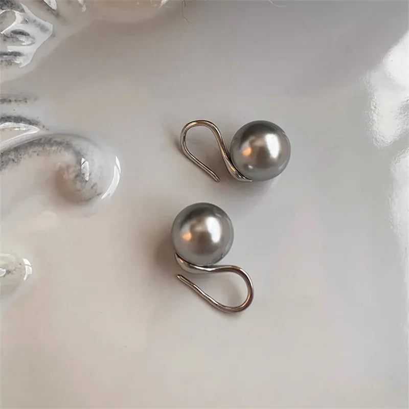 Simple Elegant Water Drop Imitation Pearl Earrings for Women Fashion Engagement Wedding Party Hook Earrings Jewelry Gifts