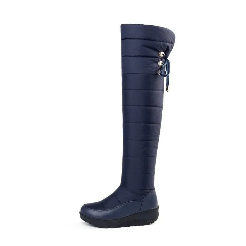 2023 Winter Waterproof Women's Knee-high Boots Warm Cotton Material Windproof Knee Protection Snow Boots Long-lasting Wear