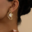 Imitation Pearl Earring for Women Gold Color Round Stud Earrings Korean Delicate Irregular Design Unusual 2024 Fashion Jewelry