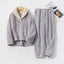 Coral Fleece Adult Blanket Pajamas Women Fall/winter Flannel Pajamas Set Thickened Couple Home Service Pijamas