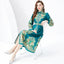 2024 Vacation Palace Style Lapel Single Flap Lantern Sleeves Long Retro Print Dress