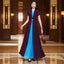 2024 Summer Female Bohemian Purple V-neck High end Splicing To Ankle Long Dress Women's New Chiffon Large hem Slim Long Dress