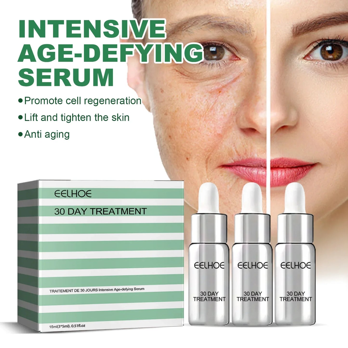 EELHOE Wrinkle Remover Face Serum Lifting Firming Instant Fade Fine Line Face Whitening Moisturizing Glowing Skin Essence Care