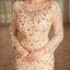 Plus Size Mermaid Formal Dresses O-Neck Long Sleeve Tulle Embroidery Party Gown Elegant Leaf Flower Dress Evening Luxury 2024