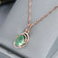 Wbmqda Geometric Light Green Stone Pendant And Necklace For Women 585 Rose Gold Color Trendy Neck Chain Jewelry