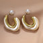 Simple Vintage Off-White Irregular Pearl C- Shaped Earrings Fashionable Minimalist Jewelry from Mainland China