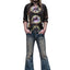 2022 Classic Retro Dark Blue Men's Flared Pants Campus Cowboy Punk Style Spring Fall Hip Hop Casual Quality Jeans Streetwear