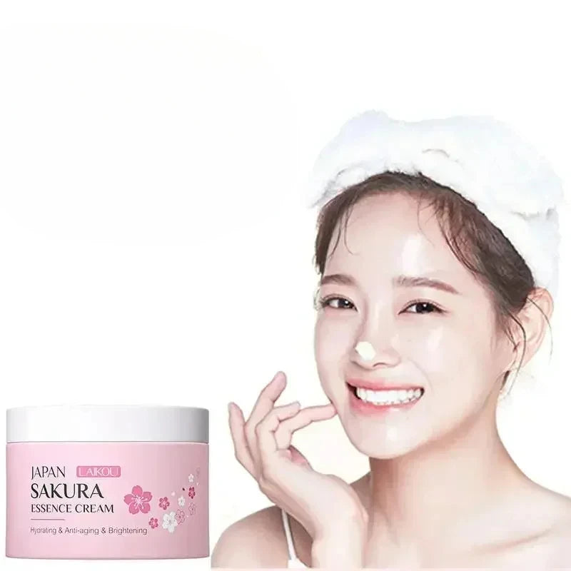 LAIKOU Japan Sakura Cream Cherry Blossom Facial Firming Moisturizing Anti Aging Shrink Pore Cosmetics Brighten Skin Care