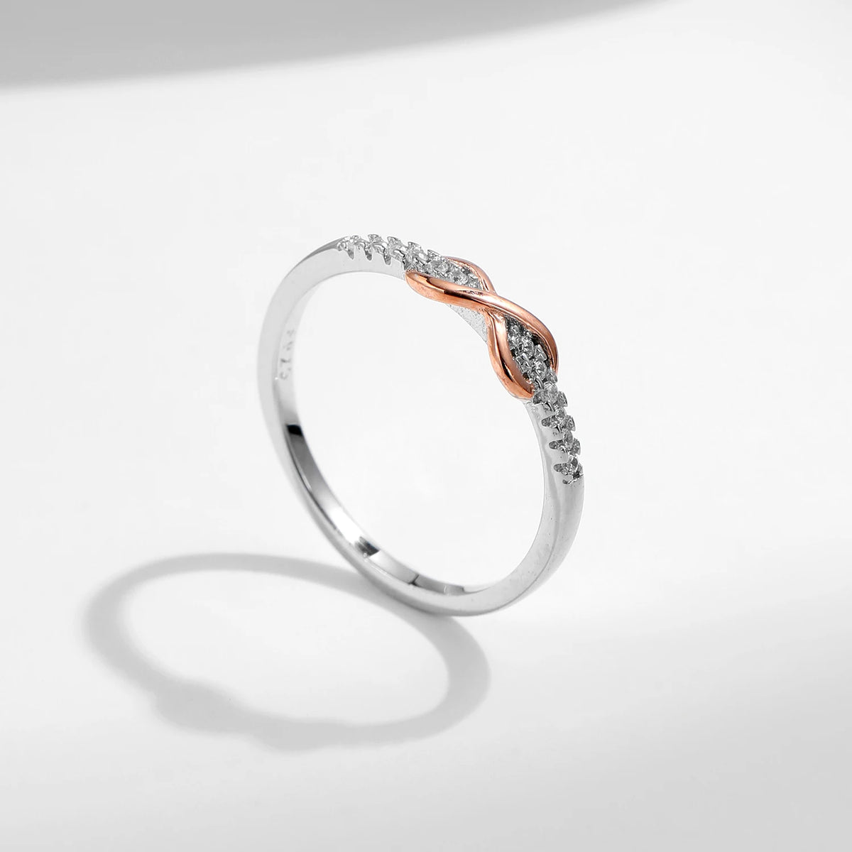 MODIAN Solid 925 Sterling Silver Infinite Love Simple Ring Romantic Rose Gold Color Wedding Ring For Women Fine Jewelry Gift