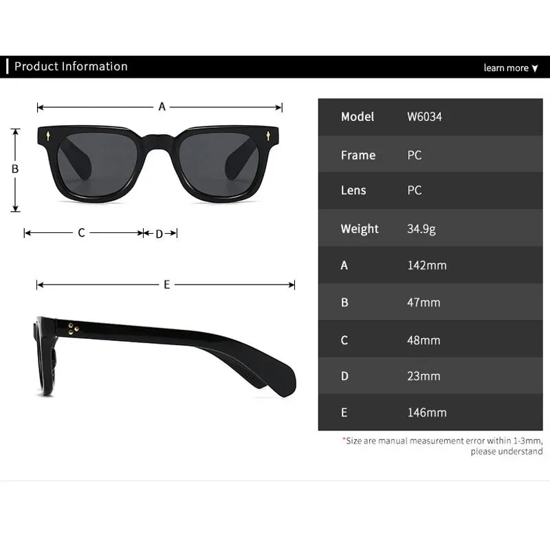 Retro Square Men Rivets Sunglasses Shades UV400 Fashion Women Green Sun Glasses