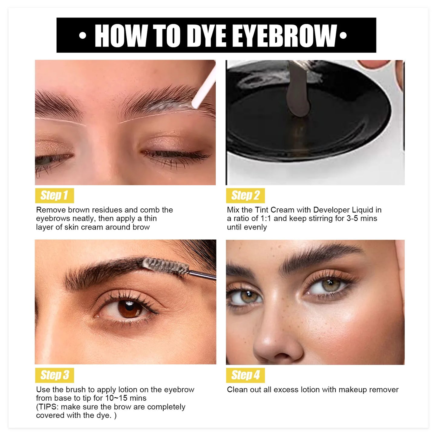 EELHOE Eyebrow Dyeing Kit Professional Eyelash Eyebrow Dyeing Cream Sweat-proof Waterproof Long-Lasting Eye Makeup Free Shipping