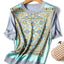 High Quality 2024 Fashion Women's Spring Summer Ice Silk Refreshing Knitwear Short Sleeve T-shirt Printed Panel Loose Pullover