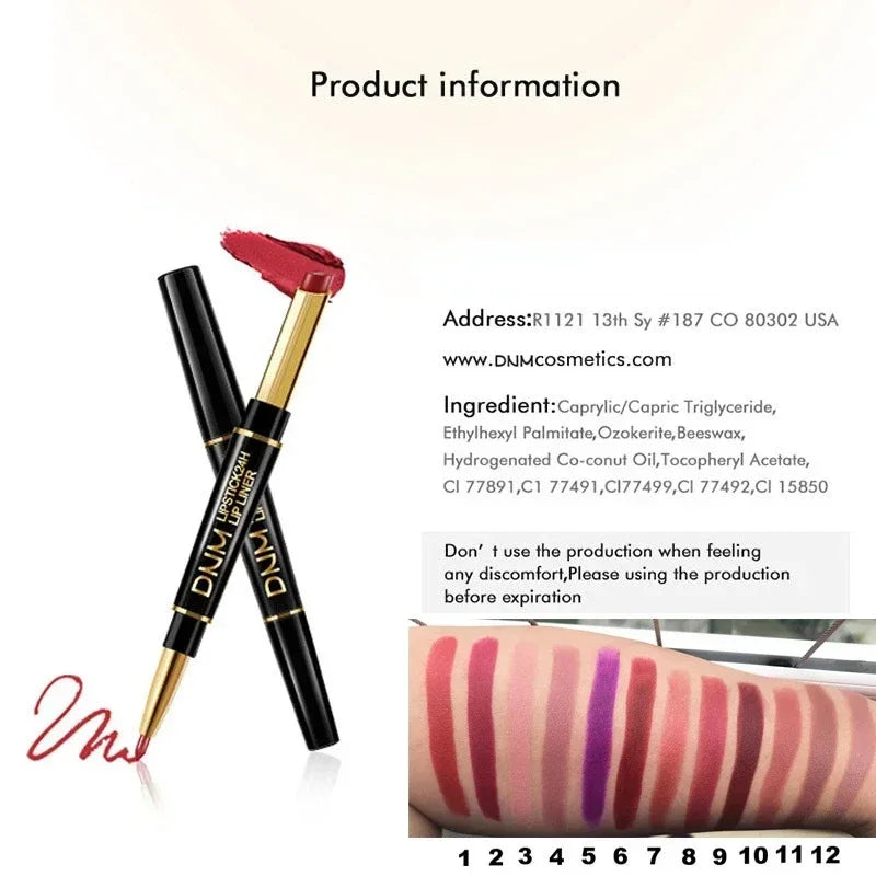 1 Pcs Two In One Lip Liner Pencils Waterproof Moisturizing Lipstick Nude Lip Profiler Cosmetics Maquillaje Makeup Tool Wholesale