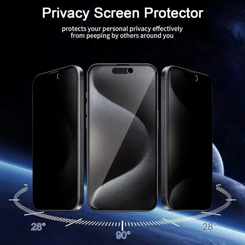 5Pcs Full Cover Privacy Screen Protector For iPhone 15 14 11 12 13 Pro Max 12 13 Mini XR X XS MAX 7 8 15 16 Plus Anti-spy Glass