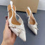 Pointed Toe High Heels Women Sandals 2025 Summer Brand Designer White Ladies Wedding Shoes Trendy Buckle Mules Footwear