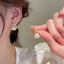 Imitation Pearl Earring for Women Gold Color Round Stud Earrings Korean Delicate Irregular Design Unusual 2024 Fashion Jewelry