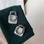 Korea Acrylic Resin Geometric Square Hanging Stud Earrings New Fashion Hollow Metal Trendy Earrings 2022 Jewelry Gift