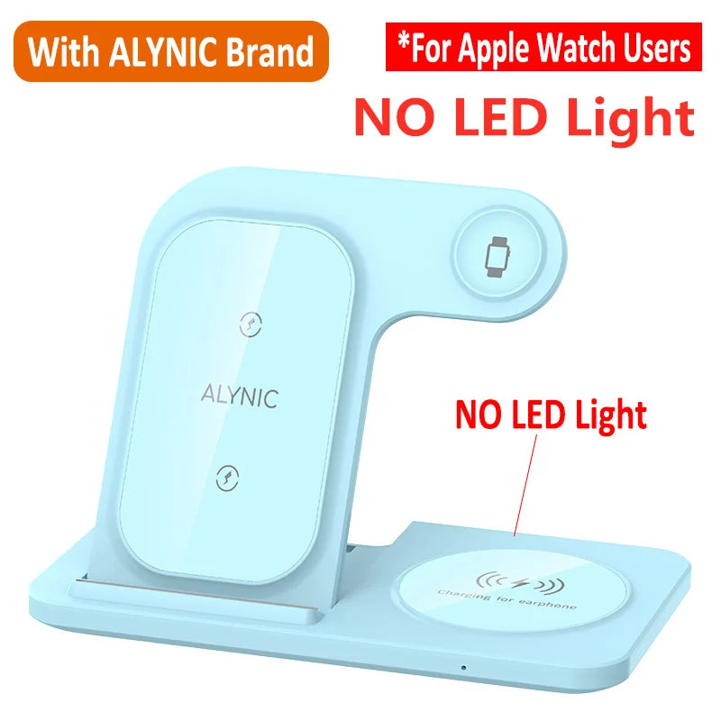 3 In 1 Foldable Wireless Charger Stand For iPhone 15 14 13 12 Pro Max Mini iWatch AirPods 3/2 Fast Charging Station Dock Holder