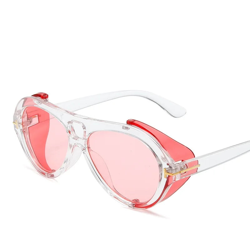 Brand Steampunk Sunglasses Fashion Women Luxury Pilot Sun Glasses Ladies Men Punk Style Sunglass Oval Men UV400