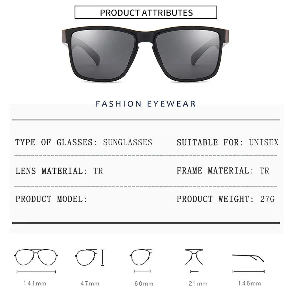 Fashion Wrap Square Frame Retro Decorative Photochromic Classic Sunglasses Women Men Versatile Pattern Sunglasses UV400 Goggles