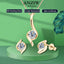 Gold Plated Silver 925 Real Moissanite Jewelry Set for Women 2.0ctw D Color Lab Diamond Stud Earrings Pendant Necklace Sets Gift
