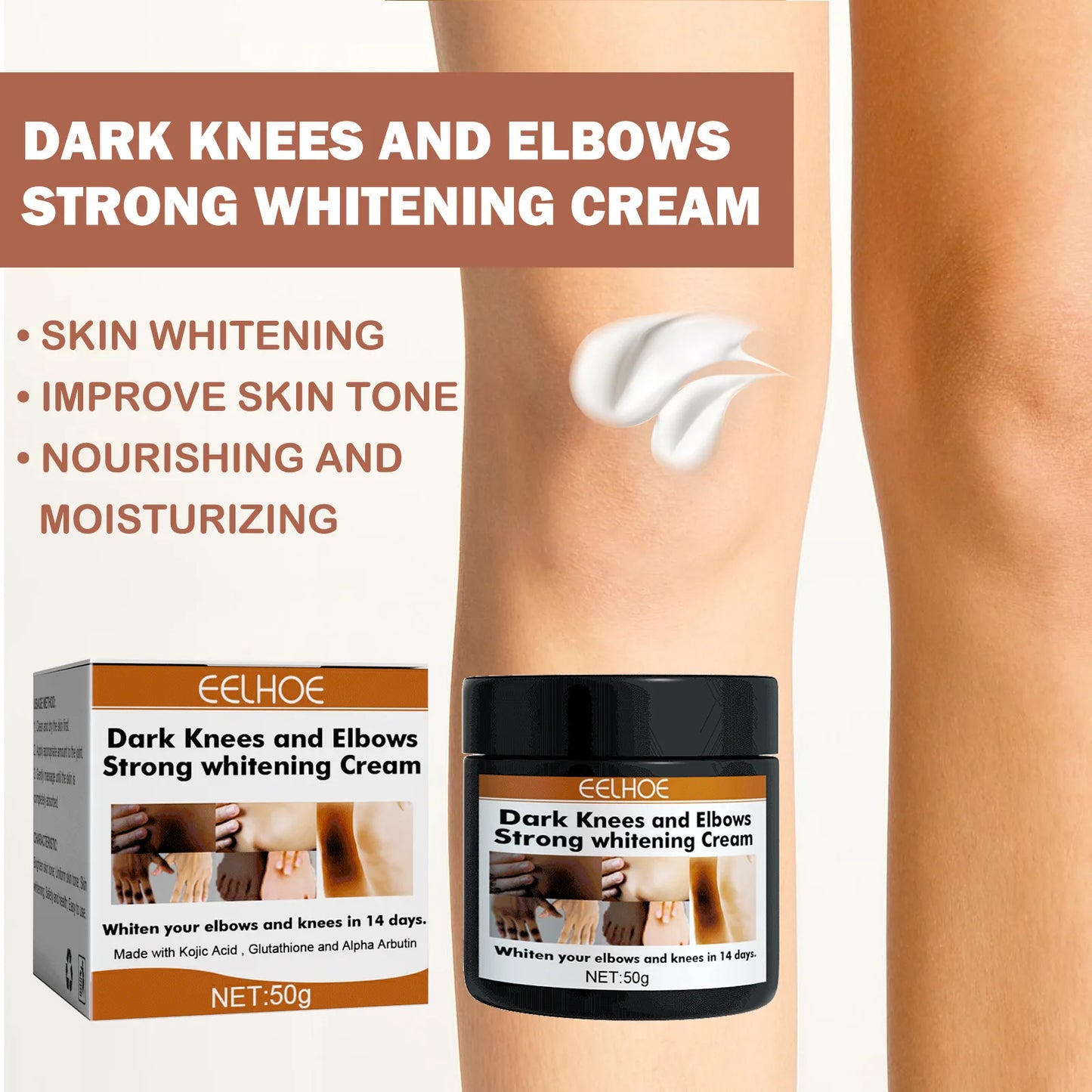 EELHOE Whitening Body Cream Remove Melanin Dark Knuckles Remover Gel Joint Elbow Private Part Underarm Bleaching Brighten Lotion