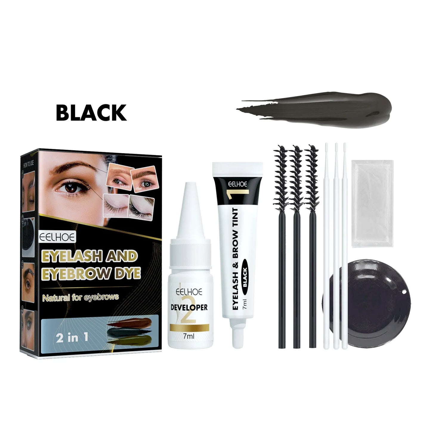 EELHOE Eyebrow Dyeing Kit Professional Eyelash Eyebrow Dyeing Cream Sweat-proof Waterproof Long-Lasting Eye Makeup Free Shipping