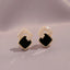 Korean Style Black Zircon Stud Earring For Women Shiny Rhinestone Square Geometric Earrings Girl Party Statement Jewelry Gifts