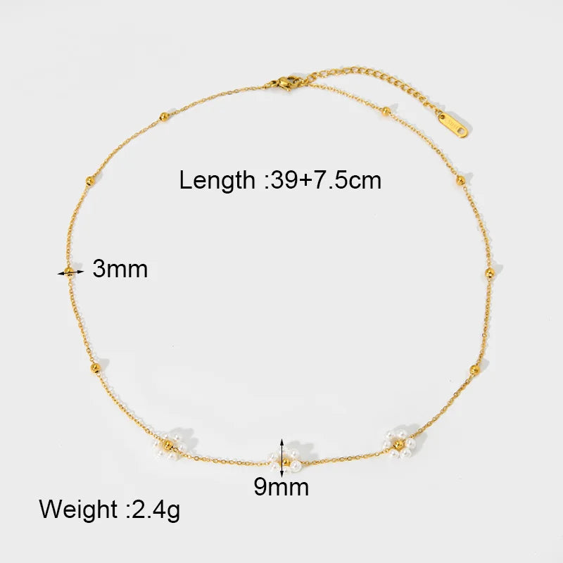 European American Style Light Luxury Handmade Bead Chains Flower Necklaces Women Romantic Temperament Bracelets Banquet Jewelry