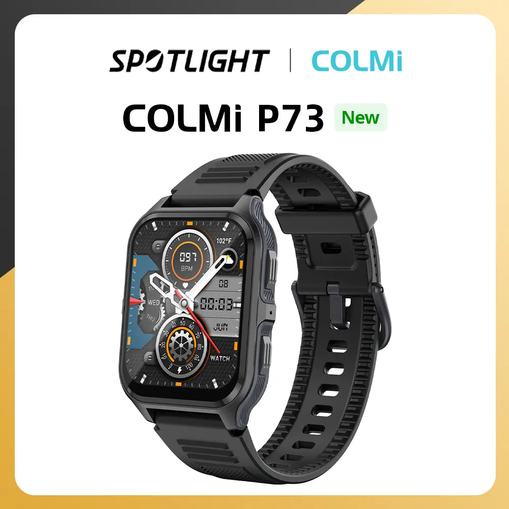 COLMI P73 1.9" Outdoor Military Smart Watch Men Bluetooth Call Smartwatch For Xiaomi Android iOS, IP68 Waterproof Fitness Watch