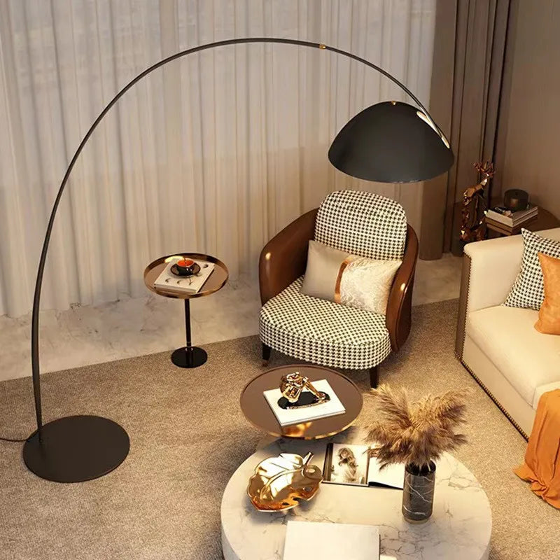 Modern Simple Style Iron Design Black And White Gold Bedroom Floor Lamp Living Room Sofa Floor Lamp Bedside Fishing Floor Lamp