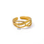 Geometric Lancet Glossy Stainless Steel Open Rings For Women Minimalist Gold Color Adjustable Wedding Ring Female Jewelry BFF