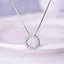Huitan Circle Pendant Necklace for Women Luxury CZ Silver Color Box Chain Exquisite Female Neck Accessories Statement Jewelry