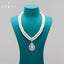 JEWEL Luxury Bride Pearl Zircon Jewelry Off-White Double-Deck for Women Korean Temperament Short Collarbone Earring Necklace Set