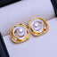 FENASY Natural Freshwater Pearl Gold Plated Stud Earrings Wedding Engagement Bohemian Party Jewelry