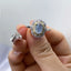 HOYON Natural Sea Blue Treasure Women's Ring s925 Sterling Silver Luxury Crystal Colored Gemstone Retro Palace Jewelry  Gift