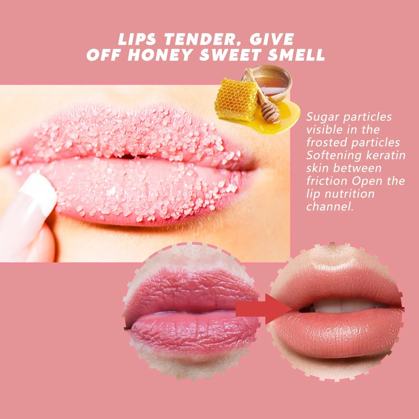 EELHOE Peach Scrub Lips Plumper Exfoliator Anti-Aging Dead Skin Removal Dark Lips Removal Lip Care to Pink Moisturizing Hydrator
