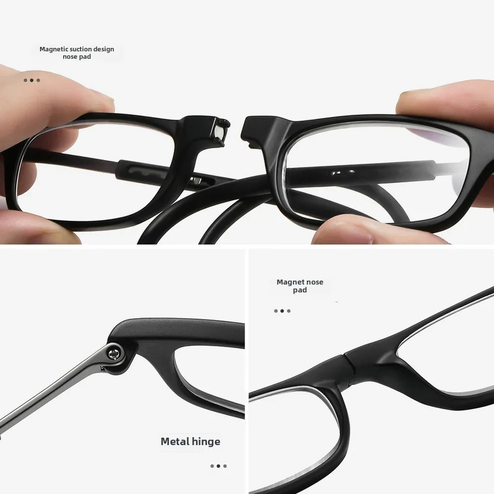 Free Shipping Magnetic Lens Old Flower Glasses Tr90 Halter Neck Lightweight Anti-blue Light Universal Men's Women's Glasses
