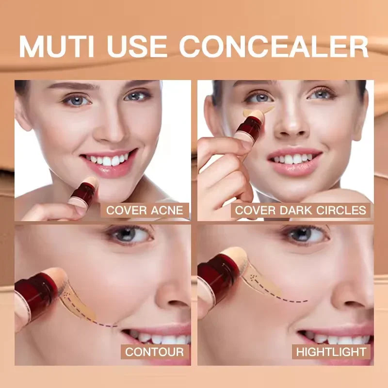 New Sponge Head Concealer For Dark Circles Freckles Acne Pigmentation And Blemishes Long Lasting Moisturizing Liquid Foundation